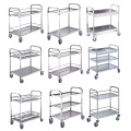 Commercial Kitchen Dining Restaurant Stainless Steel Mobile Delivery Dining/Trolley Food Service Cart